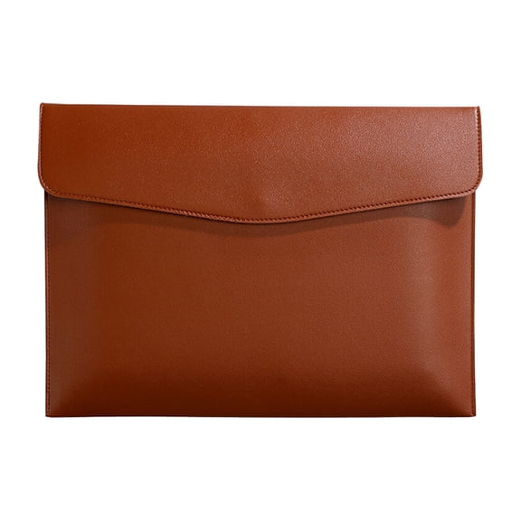PU Leather A4 File Folder, 13"9.6" Thin Document Holder, Waterproof Portfolio Envelope Folder Case with Snap Closure, Waterproof Leather Paper Organizer, Leather Office File Pouch