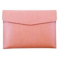 thumbnail image 1 of PU Leather A4 File Folder Document Holder Waterproof Portfolio Envelope Case with Snap Closure Pink, 1 of 4