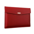 thumbnail image 1 of PU Leather A4 File Folder, Heavy Duty Document Holder, Waterproof Portfolio Envelope Folder Case with Snap Closure (Red) 13x9.6", 1 of 5