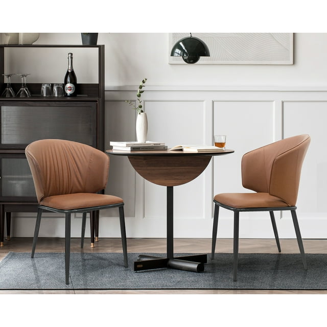 PU Leather Accent Chairs Set of 2, Comfy Living Room Chair Armless