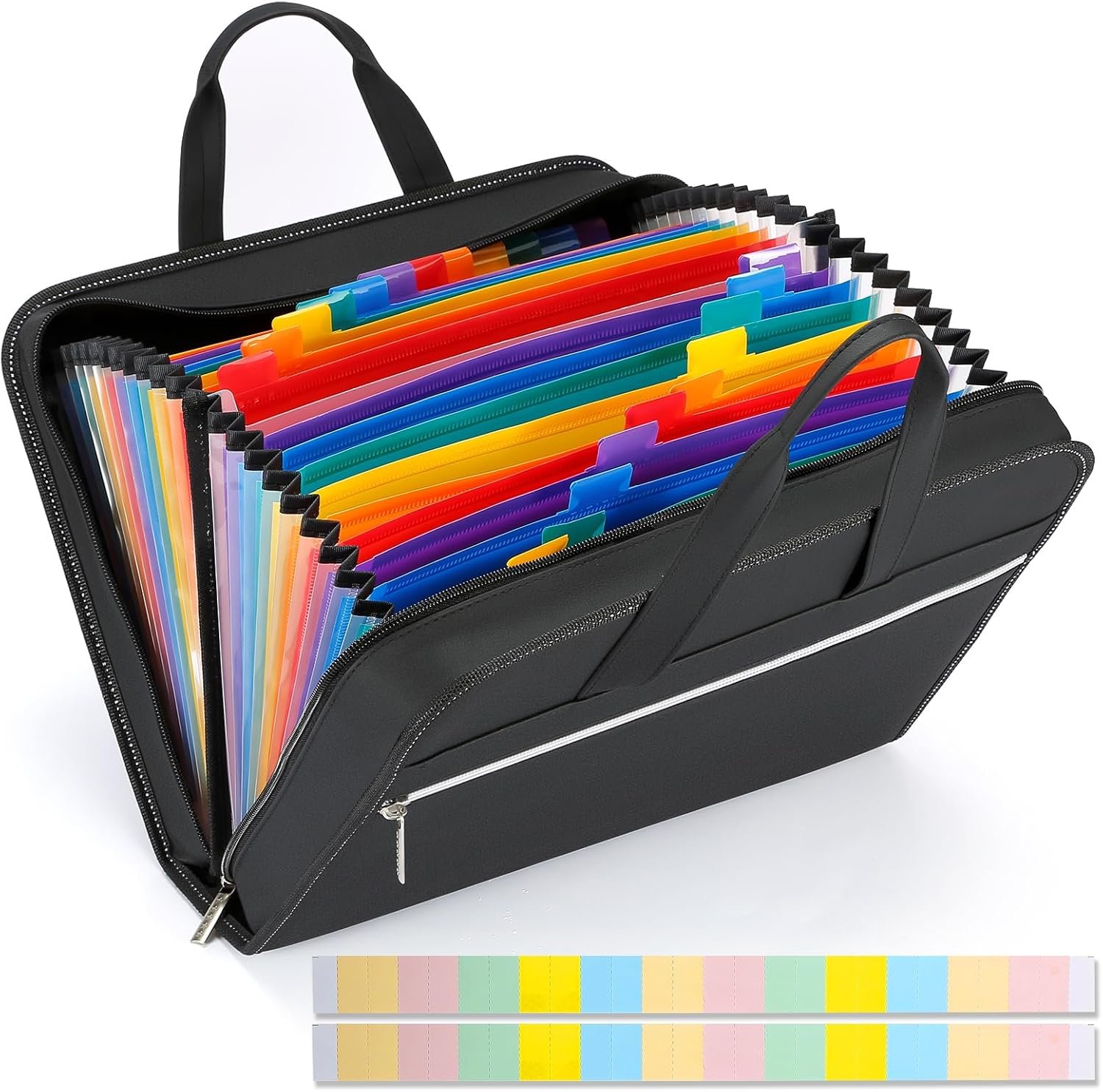 PU Leather Accordian File Organizer 26 Pockets, Expanding File Folder ...