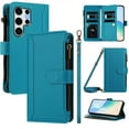thumbnail image 1 of PU Leather All-Round Protective Phone Case Wallet with Wrist Strap for Samsung Galaxy S25 Ultra, 1 of 5