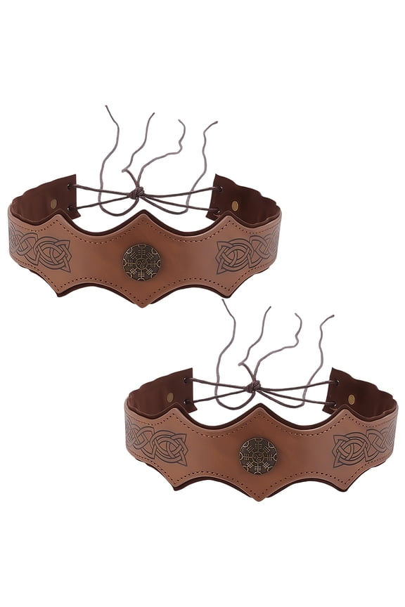 PU Leather & Alloy Headbands Hair Accessories for Women Girls Camel 1325mm