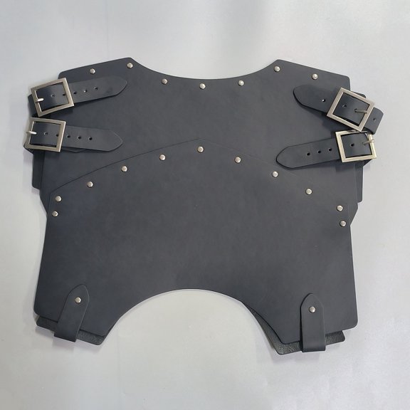 PU Leather Armour Retro Style for Men Boys Stage Show Cosplay Black 389x475x2.5~12.5mm