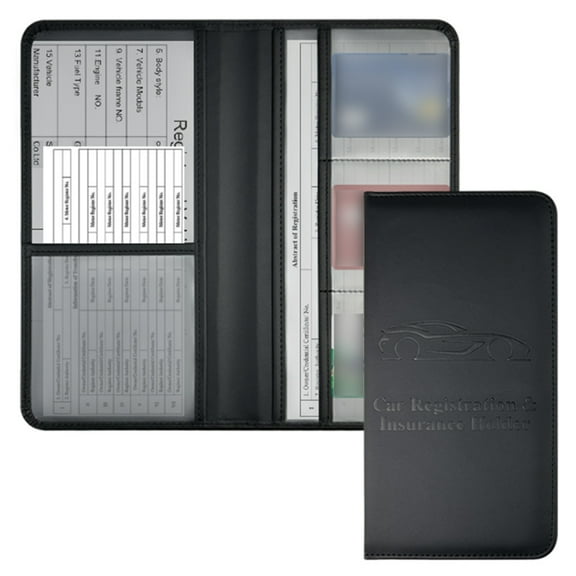 Car Document Paper Folder Leather Vehicle Registration Organiser 5.15x9.56Inch