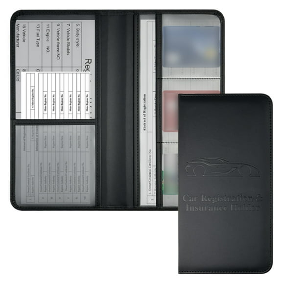 PU Leather Auto Title Protector Vehicle Paper Organiser Car Document Folder Light Weight Vehicle File Storage Case