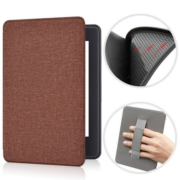 PU Leather Auto Wake/Sleep Screen Protector C2V2L3 Smart Cover Folio Case With Handle COFFEE