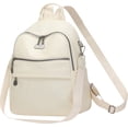 thumbnail image 1 of PU Leather Backpack Purse for Women , 12.6X9.84 inch Convertible Backpack, 2 in 1 Shoulder Crossbody Bag, Multipurpose Design Handbag, Multi Zipper Casual Daypack, Fashion Travel Backpack Handbag, 1 of 4