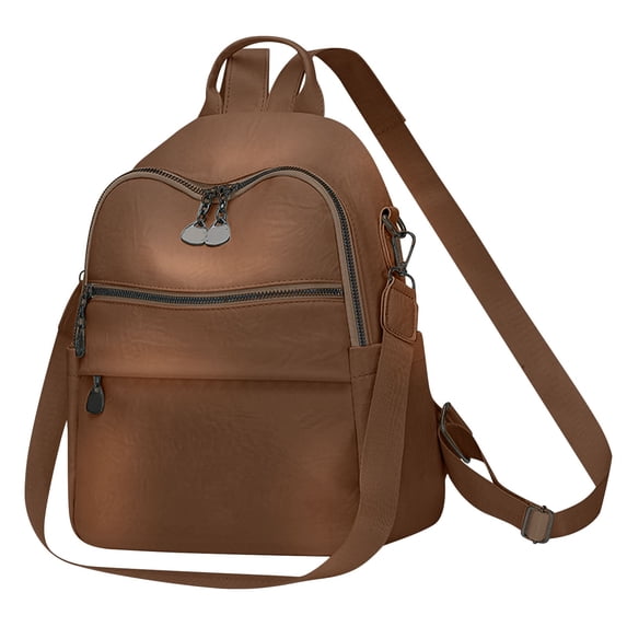 PU Leather Backpack Purse for Women , 12.6X9.84 inch Convertible Backpack, 2 in 1 Shoulder Crossbody Bag, Multipurpose Design Handbag, Multi Zipper Casual Daypack, Fashion Travel Backpack Handbag