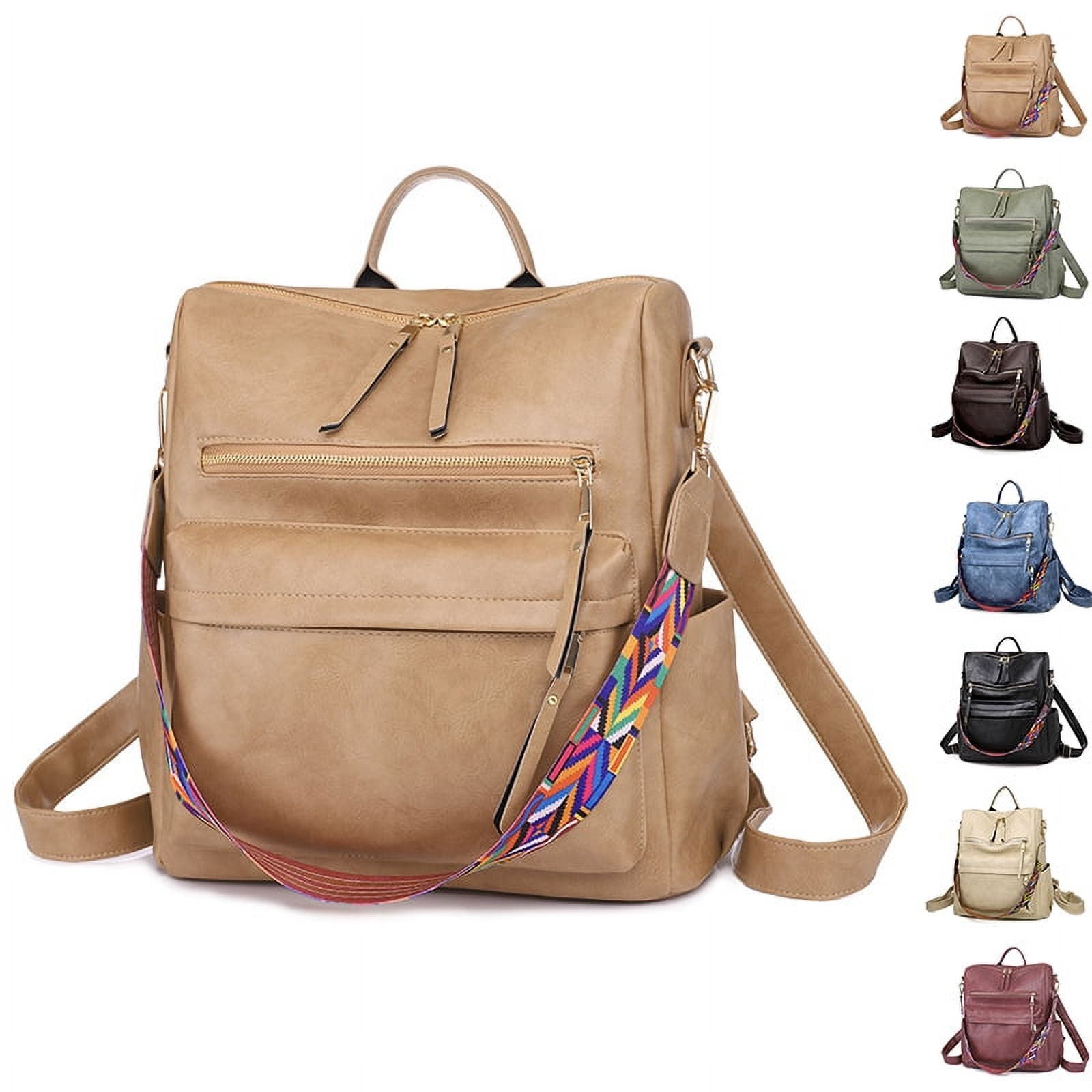 PU Leather Backpack Purse for Women Convertible Large Travel Ladies