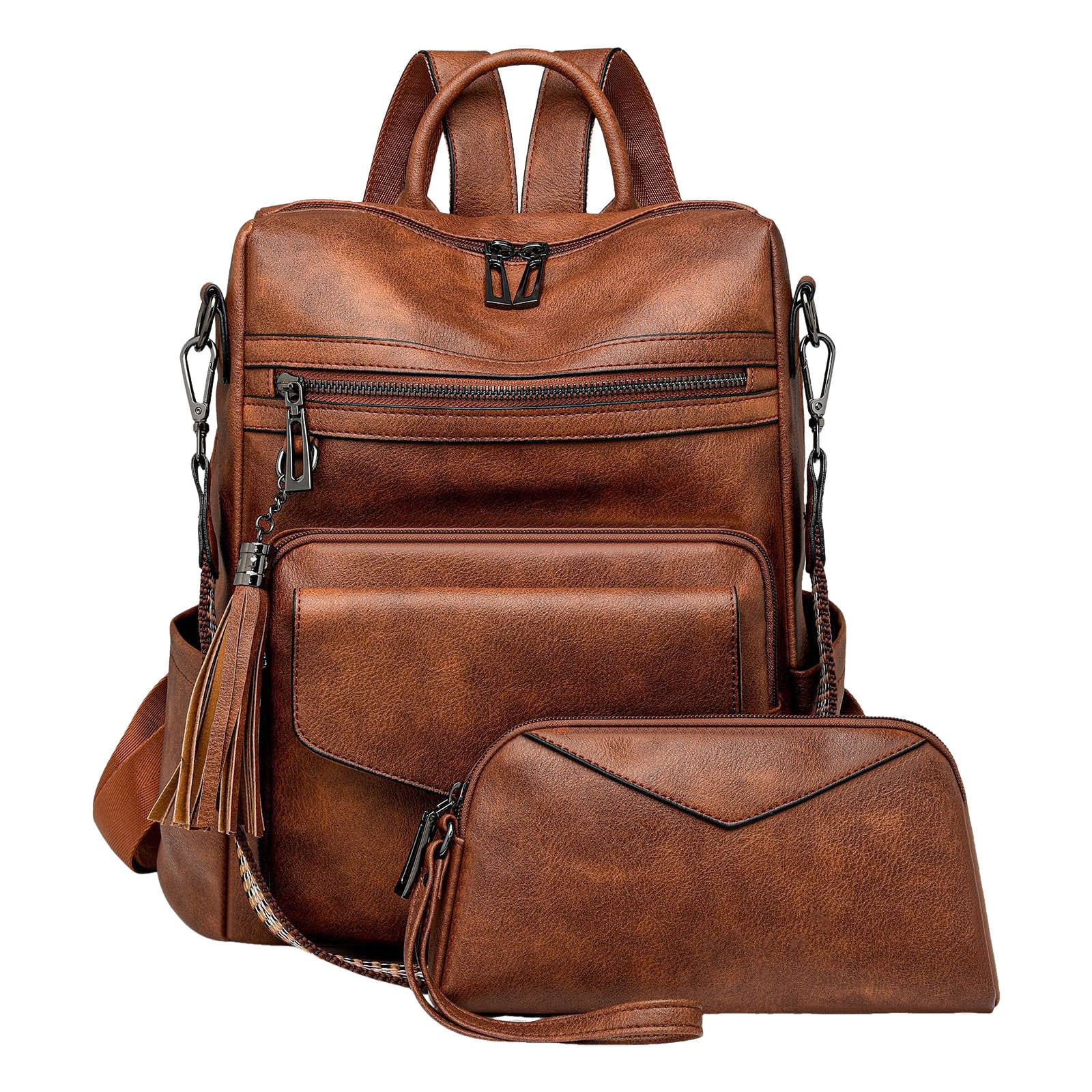 PU Leather Fashion Backpack Purse Women Shoulder Bag Travel Daypack PU Leather Backpack Purse for Women Fashion Handbag Ladies  main image 3