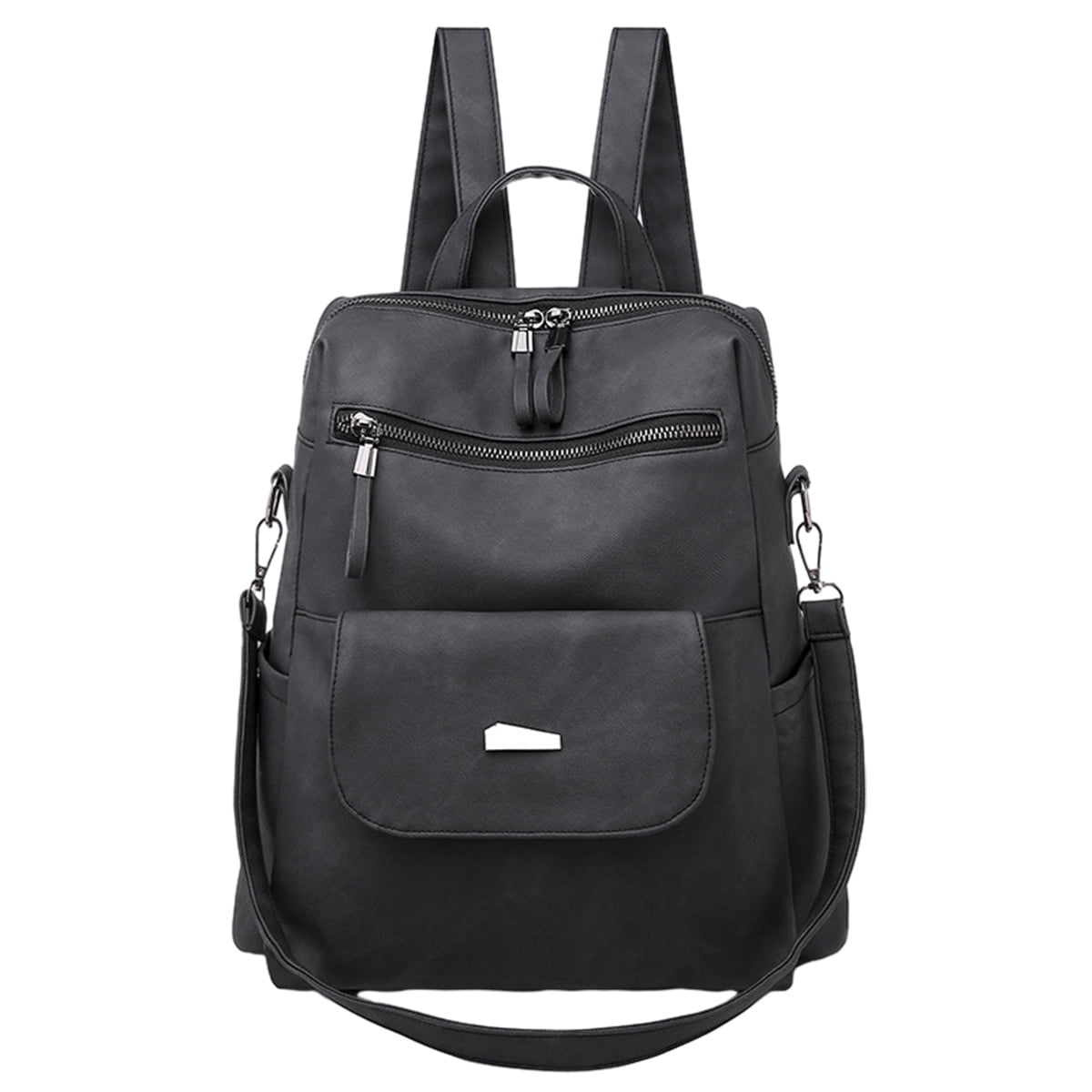 3417 Backpack Purse PU Washed Leather Large Capacity Rucksack Shoulder Bag Women main image 3