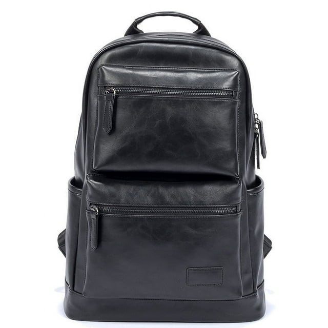 PU Leather Backpack Waterproof Travel Daypack School College Laptop Backpack College Rucksack Bookbag for Men