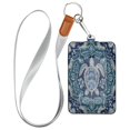 thumbnail image 1 of PU Leather Badge Holder ID Badge Holder with Lanyard for Cards & Credentials Dark Teal Turtle Pattern, 1 of 6