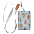 thumbnail image 1 of PU Leather Badge Holder ID Badge Holder with Lanyard for Cards & Credentials Heart-shaped Cookies and Snowflake, 1 of 6