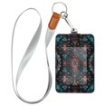 thumbnail image 1 of PU Leather Badge Holder ID Badge Holder with Lanyard for Cards & Credentials Vibrant Colors Pattern, 1 of 6