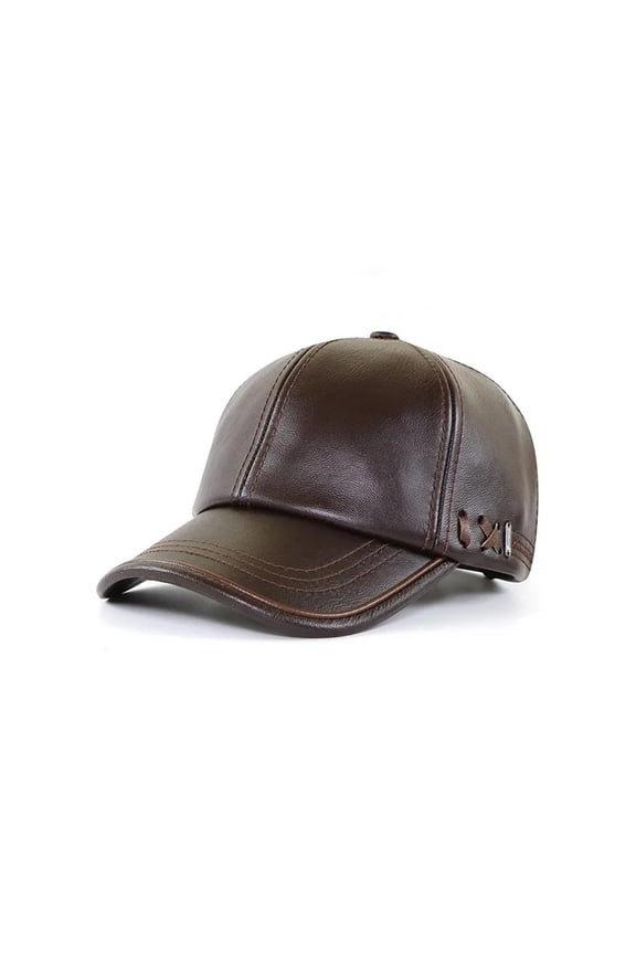 PU Leather Baseball Cap Men Solid Faux Leather Cap Autumn Winter Men's Baseball Hat Trucker Cap ,Unisex