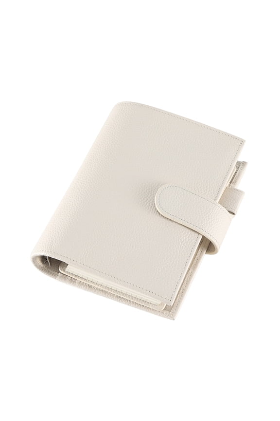 Refillable 6 Rings Binder Journal Notebook with Unruled Dotted Lined Pages Zippered Cash Bag Multiple Pocket Card Holder