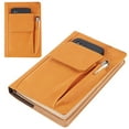 thumbnail image 1 of PU Leather Book Cover Notebook Wraps Rectangle Orange 217x155x19mm, 1 of 6
