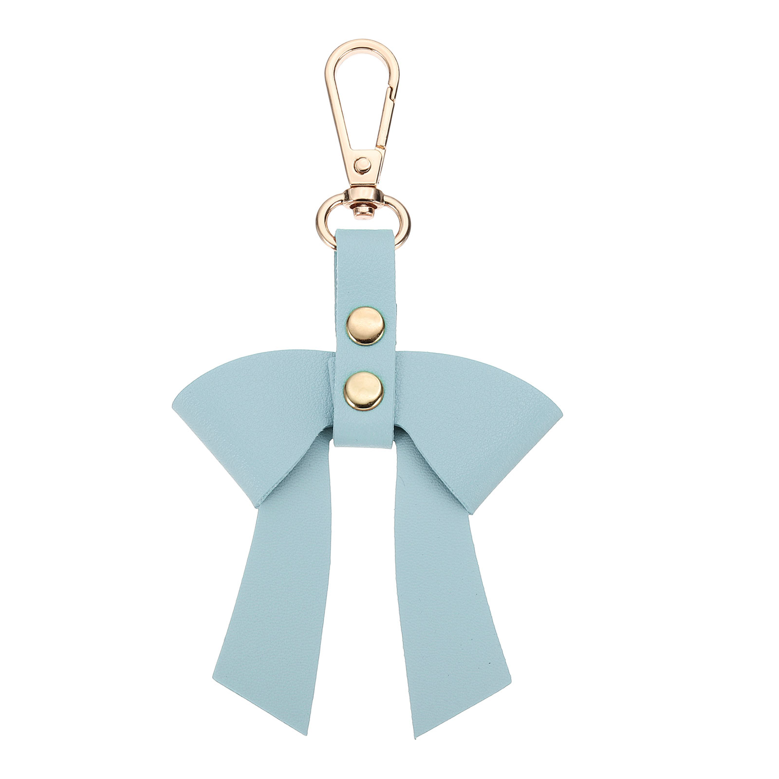 PU Leather Bow Keychain, Cute Bow Charm Women Bowknot Key Ring for Purse Handbag Pendant Charm Car Key Accessories, Sky Blue