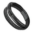 thumbnail image 1 of PU Leather Braided Bracelet Men Black Simple Fashionable Alloy Buckle Woven Bracelet Jewelry Accessory, 1 of 8