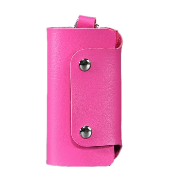 PU Leather Car Key Chain Ring Soild Color Keys Holder Pouch Case Organizer Bags Car Accessories