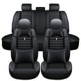 thumbnail image 1 of PU Leather Car Seat Cover Full Set 5-Seat Front&Rear Cushions Full Seat with Pillows or withut,Fit for Car SUV Truck Van Year Round Use, 1 of 8