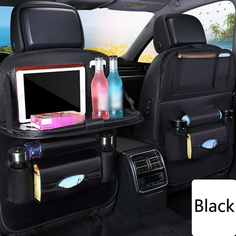 Buy Car Back Seat Organizer with Foldable Table Tray, PU Leather Backseat  Organizer for Kids Toddlers Travel, Car Kick Mats Seat Back Protector Storage  Pocket with Touch Screen Holder Online at desertcartINDIA