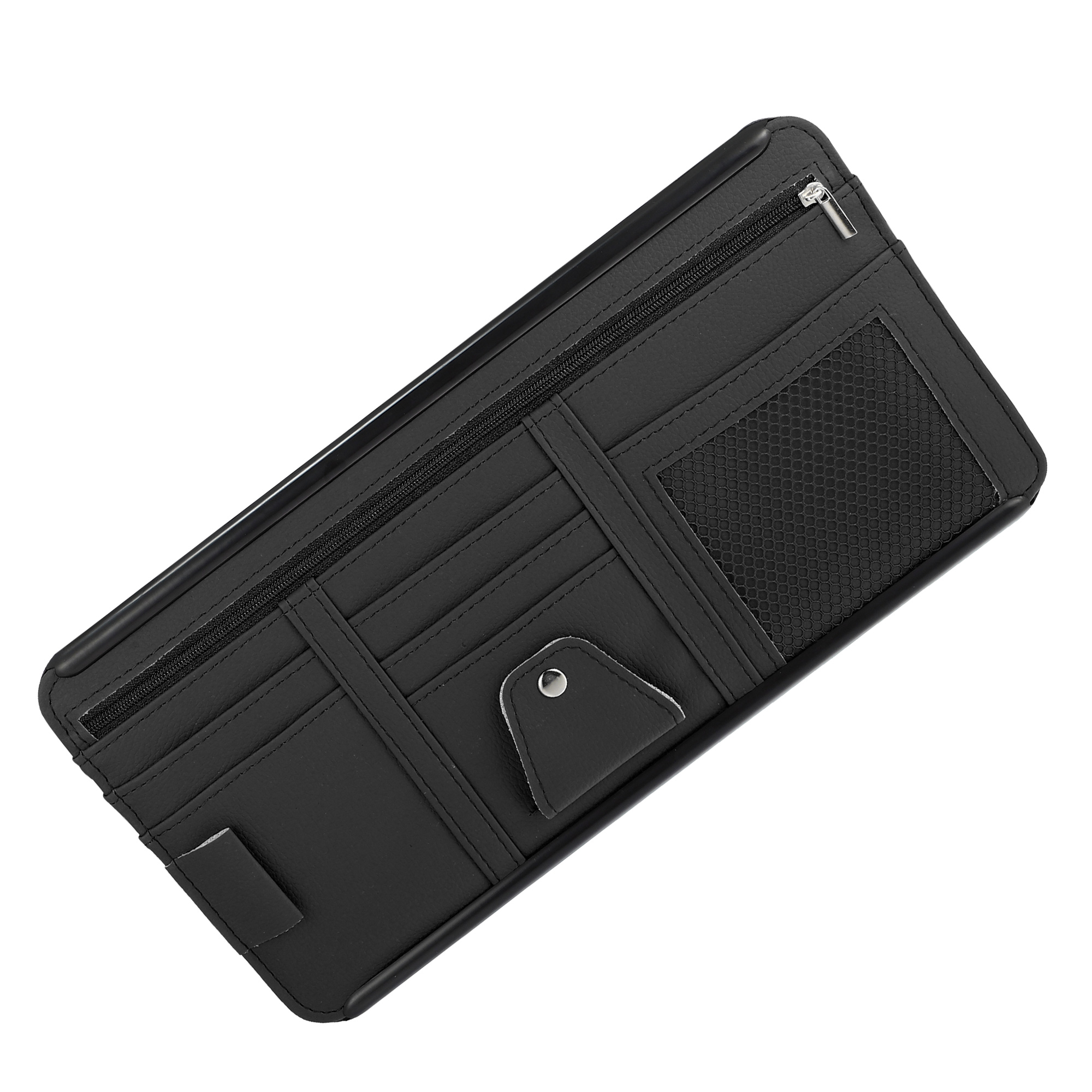 PU Leather Car Sun Visor Organizer Glasses Holder Car Accessories