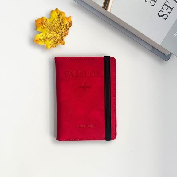 PU Leather Card Holder Passport Case - RFID Blocking Travel Wallet, Multi-Functional Document Organizer