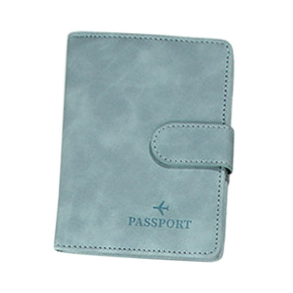 PU Leather Card Holder Travel Gifts with Phone Card Slot Fashionable Cover Holder Cover for Travel Business light blue