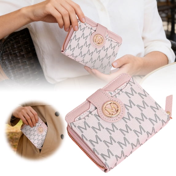 PU Leather Card Wallet with Zipper, Multi-Slot Card Holder Organizer for Women and Men, Compact Travel Wallet, 1 Piece