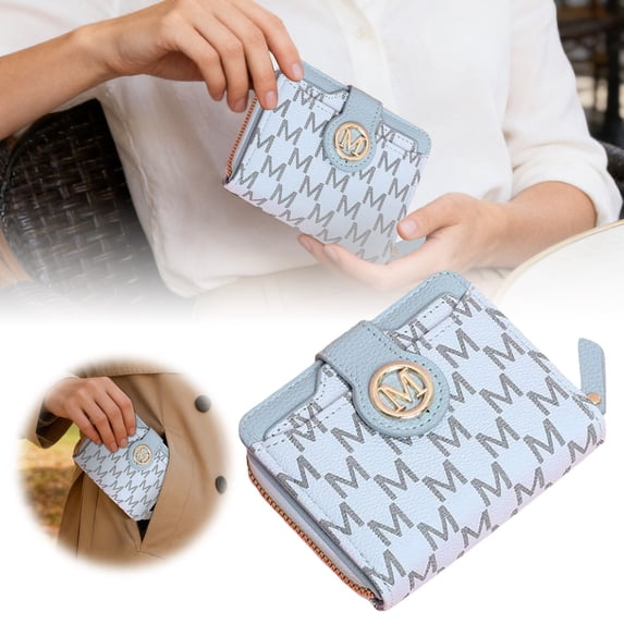 PU Leather Card Wallet with Zipper, Multi-Slot Card Holder Organizer for Women and Men, Compact Travel Wallet, 1 Piece