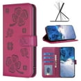 thumbnail image 1 of PU Leather Case Compatible with iPhone 16 Plus, Lovely Floral Embossed Design Phone Case Flip Notebook Wallet Card Slots Holder Magnetic Stand Slim Cover for iPhone 16 Plus, Rose, 1 of 6