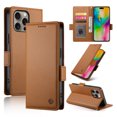 thumbnail image 1 of PU Leather Case Compatible with iPhone 16 Pro Max, Classic Kickstand/Cover/Wallet/Flip Magnetic Protective Case with Card Slots & Horizontal Stand Phone Case for iPhone 16 Pro Max, Brown, 1 of 7