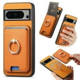 thumbnail image 1 of PU Leather Case for Google Pixel 9 / 9 Pro, Detachable Magnetic Card Holder Slim Protective Support Car Magnetic Mount Secure-Grip Ring Stand Compatible with Google Pixel 9 / 9 Pro - Yellow, 1 of 6