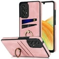 thumbnail image 1 of PU Leather Case for Samsung Galaxy A33 5G 6.4 Inch, Slim Fit Soft TPU Shockproof Drop Resistant Protective Case with Ring Holder Kickstand Card Slots Phone Cover for Samsung Galaxy A33 5G,Pink, 1 of 16