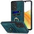 thumbnail image 1 of PU Leather Case for Samsung Galaxy A33 5G 6.4 Inch, Slim Fit Soft TPU Shockproof Drop Resistant Protective Case with Ring Holder Kickstand Card Slots Phone Cover for Samsung Galaxy A33 5G,Blue, 1 of 16