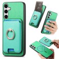 thumbnail image 1 of PU Leather Case for Samsung Galaxy A56 5G, Detachable Magnetic Card Holder Slim Protective Support Car Magnetic Mount Secure-Grip Ring Stand Compatible with Samsung Galaxy A56 5G - Green, 1 of 1