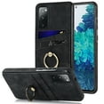 thumbnail image 1 of PU Leather Case for Samsung Galaxy S20 FE 6.5 Inch with Ring Holder Kickstand Card Slots Slim Fit Cover, Soft TPU Bumper Shockproof Non-Slip Protective Phone Case for Samsung Galaxy S20 FE,Black, 1 of 17