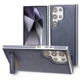 thumbnail image 1 of PU Leather Case for Samsung Galaxy S24 Ultra Case, Vintage Drop Protective Slim with Kickstand Shockproof Phone Cases, Built-in Invisible Kickstand Cover Compatible with Galaxy S24 Ultra, Darkblue, 1 of 10