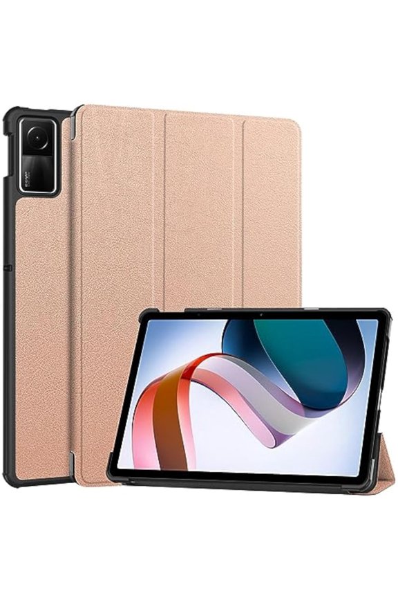PU Leather Case for Redmi Pad SE 11", Magnetic Stand, Auto Sleep/Wake,rose gold