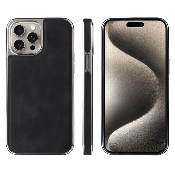PU Leather Case for iPhone 13 Pro Max with Wireless Charging, Classic Elegant Vegan PU Slim Fit Light Luxury Shockproof Magnetic Car Cover Men Women Phone Case for iPhone 13 Pro Max,Black
