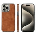 thumbnail image 1 of PU Leather Case for iPhone 14 Pro with Wireless Charging, Classic Elegant Vegan PU Slim Fit Light Luxury Shockproof Magnetic Car Cover Men Women Phone Case for iPhone 14 Pro,Brown, 1 of 11