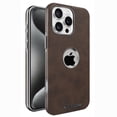thumbnail image 1 of PU Leather Case for iPhone 15 Pro Max Magnetic Compatible with Mag-Safe, Logo View Elegant PU Leather Plating Hard Frame Protective Phone Cover Support Car Mount for iPhone 15 Pro Max 6.7", Coffee, 1 of 11