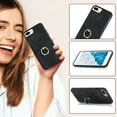 thumbnail image 1 of PU Leather Case for iPhone 8 Plus / iPhone 7 Plus with Ring Holder Stand Card Slots Cover, Flexible Soft TPU Shockproof Non-Slip Bracket Phone Case for iPhone 8 Plus / iPhone 7 Plus 5.5 Inch,Black, 1 of 17