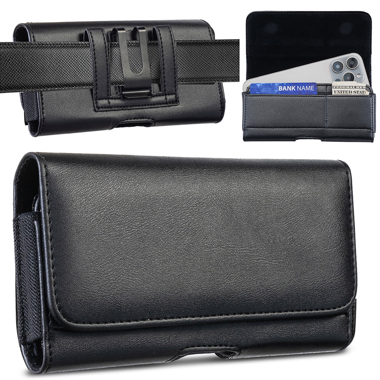 PU Leather Cell Phone Holster Belt Loop Phone Belt Holder for Men ...