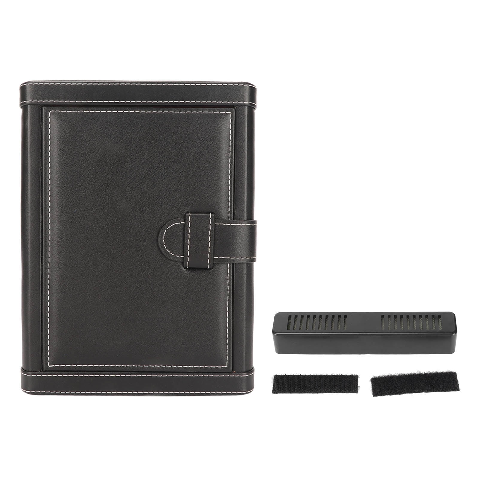 PU Leather Cigar Humidor with Removable Partition Holds 5 Cigars Book Shape Ultrathin Cigar Travel Case for Desktop