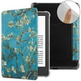 thumbnail image 1 of PU Leather + Clear Soft TPU Back Case for Amazon Kindle Paperwhite (11th Generation) 2021 E-Reader, with Magnetic Closure Auto-Wake/Sleep Folio Flip Cover, Apricot Blossom, 1 of 7