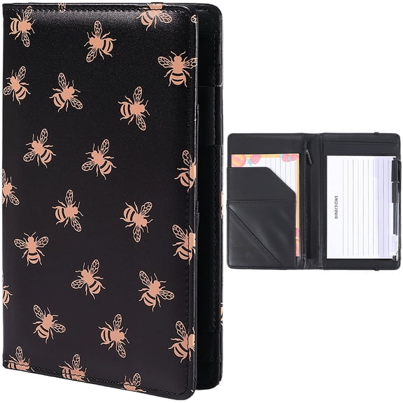 PU Leather Clipboards Portfolio Folder Leather Padfolio Binder Storage Clipboard with Cover Card Holder Notepad Elastic Closure Pen Loop for Ordering